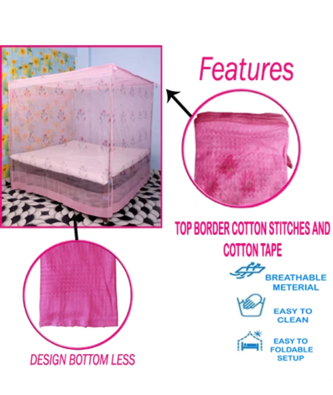 Mosquito Net- মশারী 🦟 1 Pieces Multycolour - Image 6